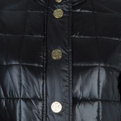 Pre Owned Tory Burch Black Colin Quilted Bomber Jacket M