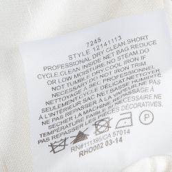 مملوكة مسبقًا Tory Burch Cream Raw Silk Embellished Long Sleeve Tunic Blouse L