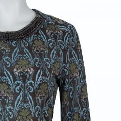 Pre Owned Tory Burch Brown Print Lulu Dress S