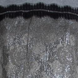 Tory Burch Grey Lurex Jacquard Sleeveless Jane Dress M