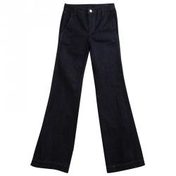 Tory Burch Indigo Dark Wash Denim High Waist Flared Jeans XS