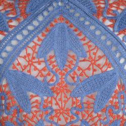 Pre Owned Tory Burch Multicolor Crochet Lace Cross Back Evie Top S