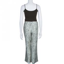 Pre Owned Tory Burch Green Print Trousers L