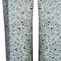 Pre Owned Tory Burch Green Print Trousers L