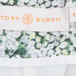 Pre Owned Tory Burch Green Print Trousers L