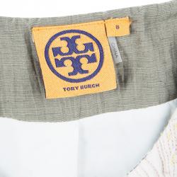 Pre Owned Tory Burch Multicolor Floral Embroidered Tie Detail Jacket M