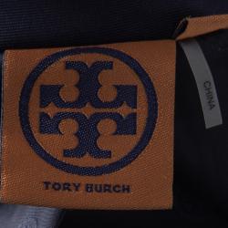 Pre Owned Tory Burch Multicolor Textured Tweed Cropped Jacket XS