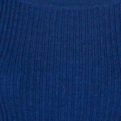 Pre Owned Tory Burch Navy Sienna Silk And Cashmere-Blend Peplum Sweater M