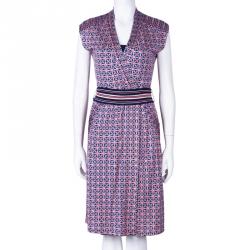 Tory Burch Tile Print Wrap Style Dress XS