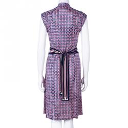 Tory Burch Tile Print Wrap Style Dress XS