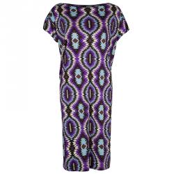 Pre Owned Tory Burch Multicolor Abstract Print Short Sleeve Dress L