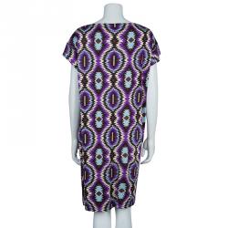 Pre Owned Tory Burch Multicolor Abstract Print Short Sleeve Dress L