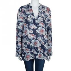 Pre Owned Tory Burch Floral Print Top L