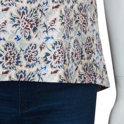 Tory Burch Floral Print Embellished Sleeveless Top M