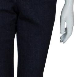 Pre Owned Tory Burch  Blue Dark Wash Denim Slim Fit Cropped Jeans M