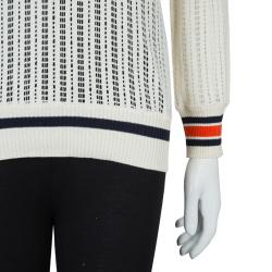 Pre Owned Tory Burch Cream Ozzy Cutwork Detail Sweater S