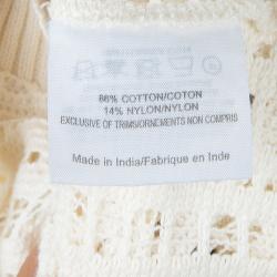Pre Owned Tory Burch Cream Ozzy Cutwork Detail Sweater S