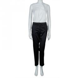 Tory Burch Black Satin Trousers L
