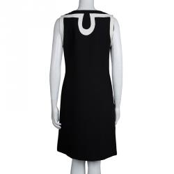 Pre Owned Tory Burch Monochrome Embellished Sleeveless Knit Dress M
