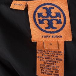 Pre Owned Tory Burch Monochrome Embellished Sleeveless Knit Dress M