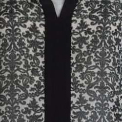 مملوكة مسبقًا بلوزة توري برش شيفون مطبوع بأكمام طويلة M