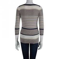 Pre Owned Tory Burch Multicolor Striped Sweater S