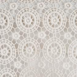 Pre Owned Tory Burch Cream Lace Short Sleeve Top XL