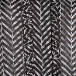 Pre Owned توب توري برش بني طباعة شيفرون بكشكشة بلا أكمام XL