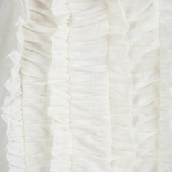 Pre Owned توب توري برش أبيض بكشكشة مزينة بلا أكمام XL