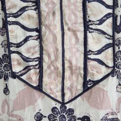 Pre Owned Tory Burch Multicolor Printed Silk Long Sleeve Top M