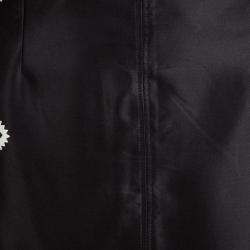 Pre Owned Tory Burch Black Satin Contrast Lace Print Skirt S