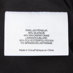 Pre Owned Tory Burch Black Satin Contrast Lace Print Skirt S