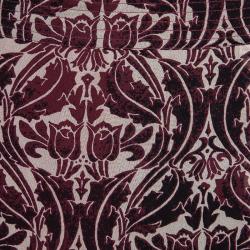 Pre Owned Tory Burch Burgundy Floral Printed Silk Maxi Skirt L