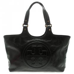 مملوكة مسبقًا Tory Burch Black Leather Bombe Tote