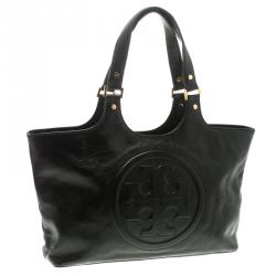 مملوكة مسبقًا Tory Burch Black Leather Bombe Tote