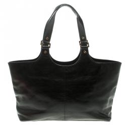 مملوكة مسبقًا Tory Burch Black Leather Bombe Tote