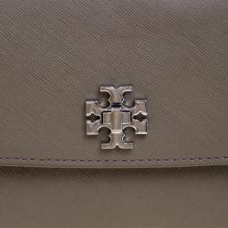 Pre Owned حقيبة كلاتش توري برش قلاب ديانا سليم جلد خضراء فاتيغو