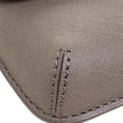 Pre Owned حقيبة كلاتش توري برش قلاب ديانا سليم جلد خضراء فاتيغو