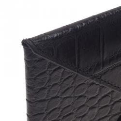Pre Owned Tumi Black Crocodile Embossed Envelope Pouch
