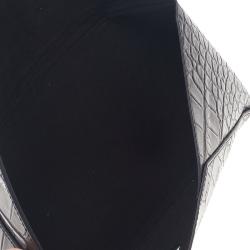 Pre Owned Tumi Black Crocodile Embossed Envelope Pouch