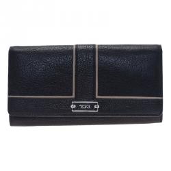Tumi Black Leather Chelsea Continental Flap Wallet