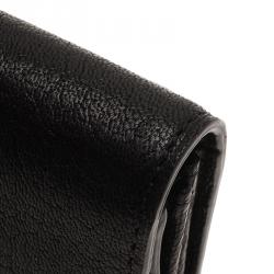 Pre Owned Tumi Black Leather Chelsea Continental Flap Wallet