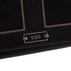 Pre Owned Tumi Black Leather Chelsea Continental Flap Wallet