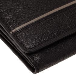 Pre Owned Tumi Black Leather Chelsea Continental Flap Wallet