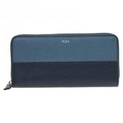 Tumi Blue Leather Zip Around Wallet