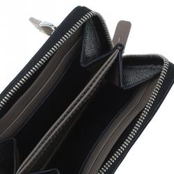Tumi Black Leather Zip Around Wallet 