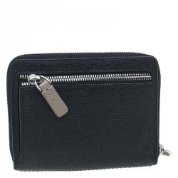 Tumi Black Leather Zip Around Wallet 