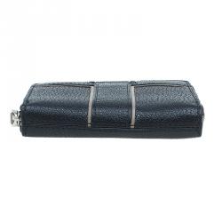 Tumi Black Leather Zip Around Wallet 