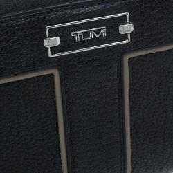 Tumi Black Leather Zip Around Wallet 