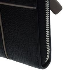 Tumi Black Leather Zip Around Wallet 